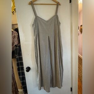 Cut Loose Blue Gingham Wide Leg Overall Jumpsuit